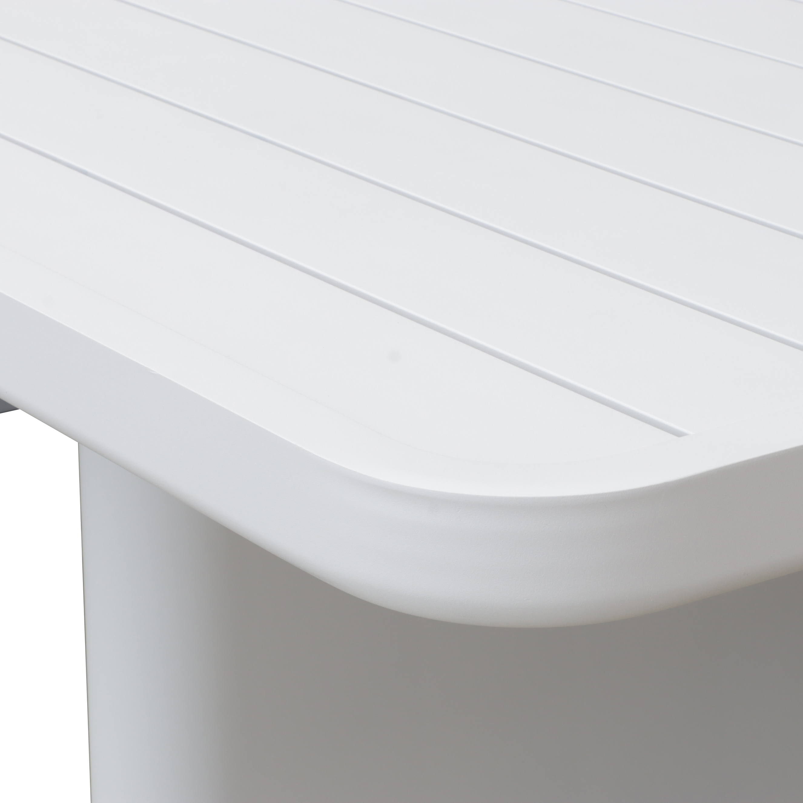 Escape Dining Table in White Aluminium