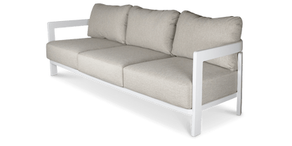 Escape 3 Seater in Arctic White with Latte Check Spun Polyester Cushions