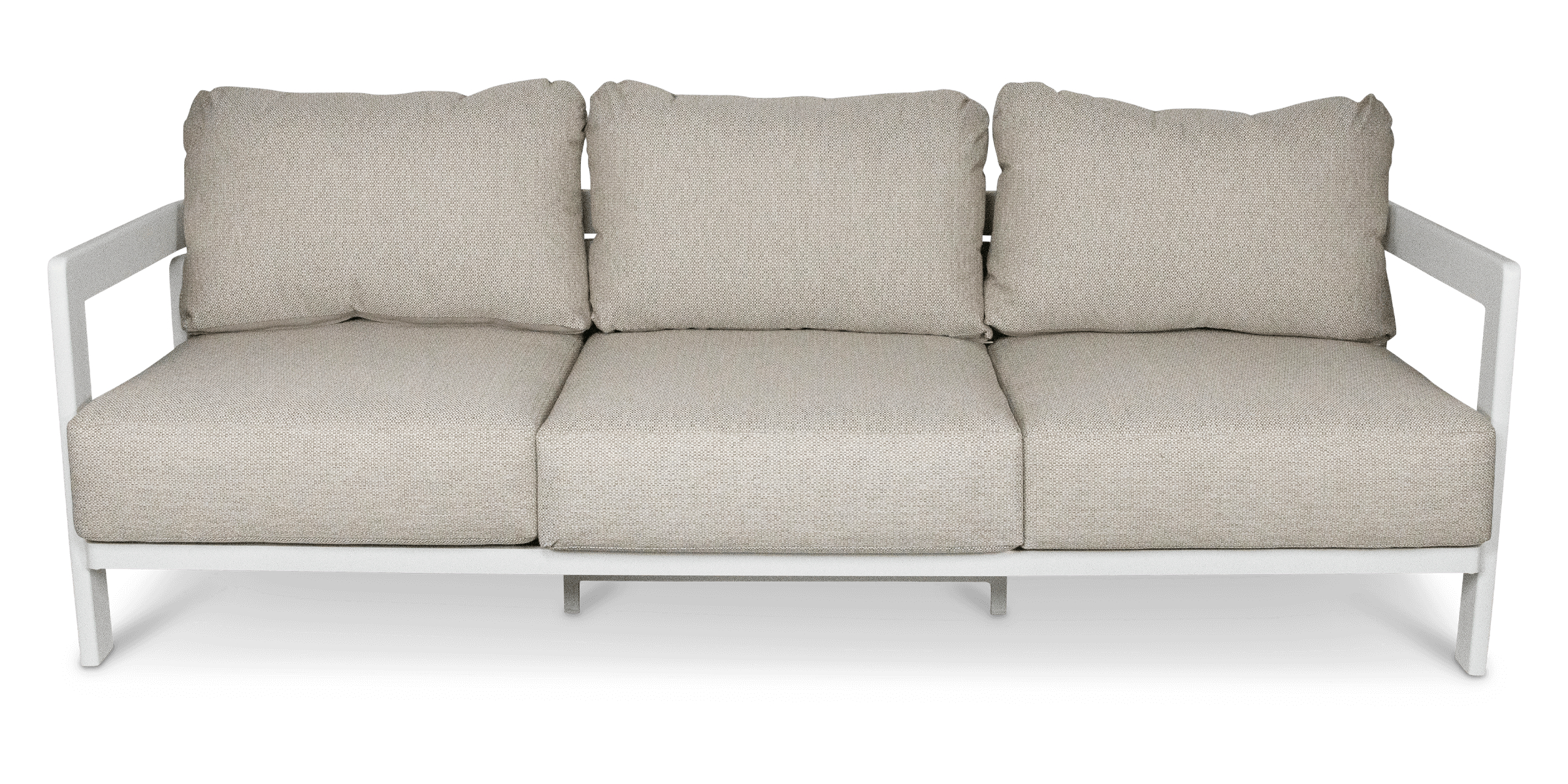 Escape 3 Seater in Arctic White with Latte Check Spun Polyester Cushions