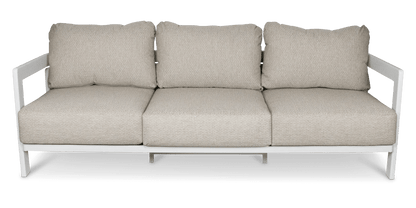 Escape 3 Seater in Arctic White with Latte Check Spun Polyester Cushions