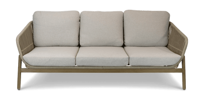 Tahiti 3 Seater with Eco Olefin Rope, Sahara Sand Spunpoly Cushions and Aluminium Frame