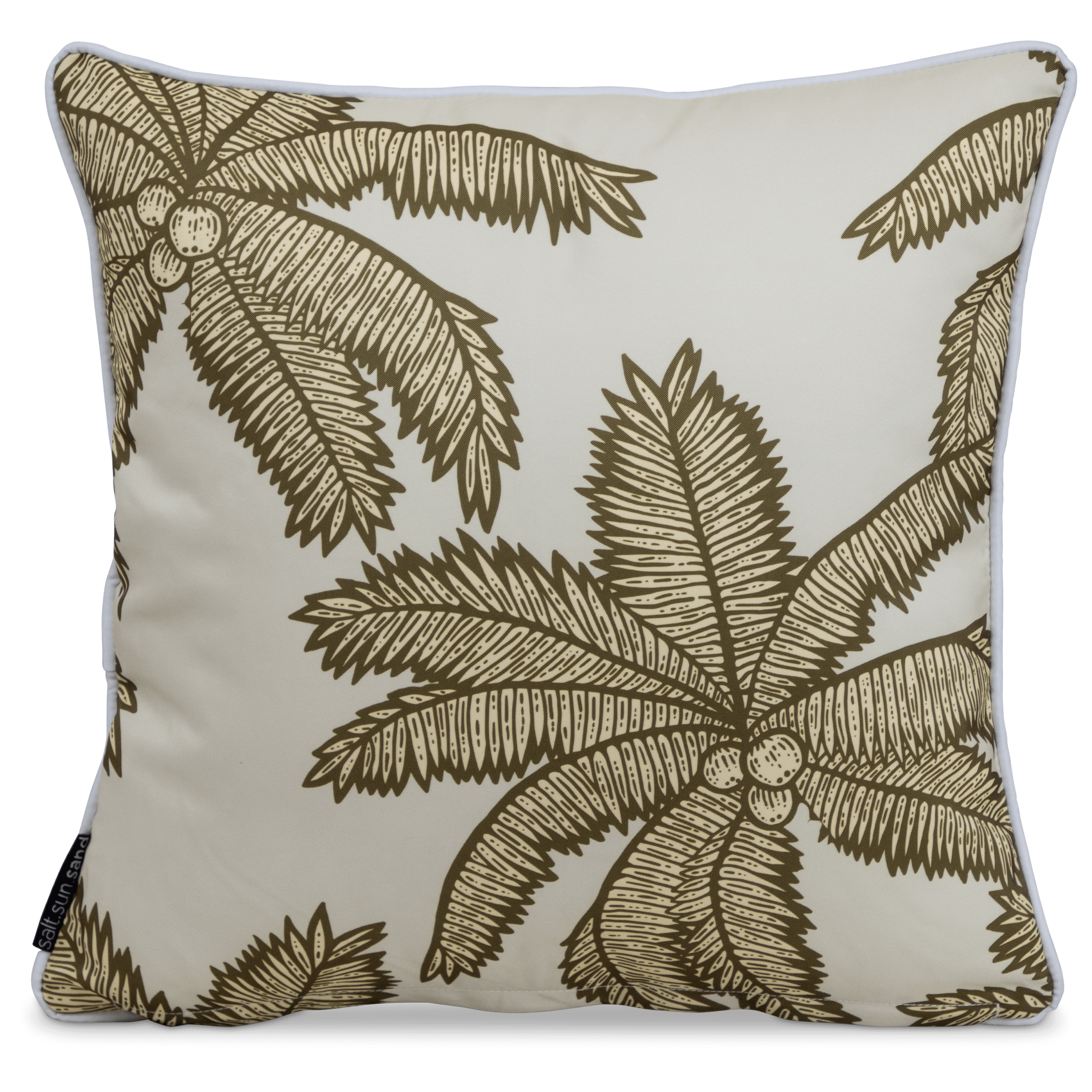 Bondi Coco Palm - 45 x 45 cm Piped Outdoor Cushion