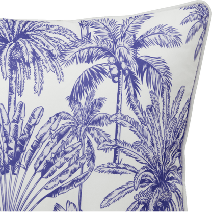 Bondi Urban Oasis Blue - 45 x 45 cm Piped Outdoor Cushion