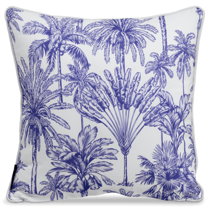 Bondi Urban Oasis Blue - 45 x 45 cm Piped Outdoor Cushion