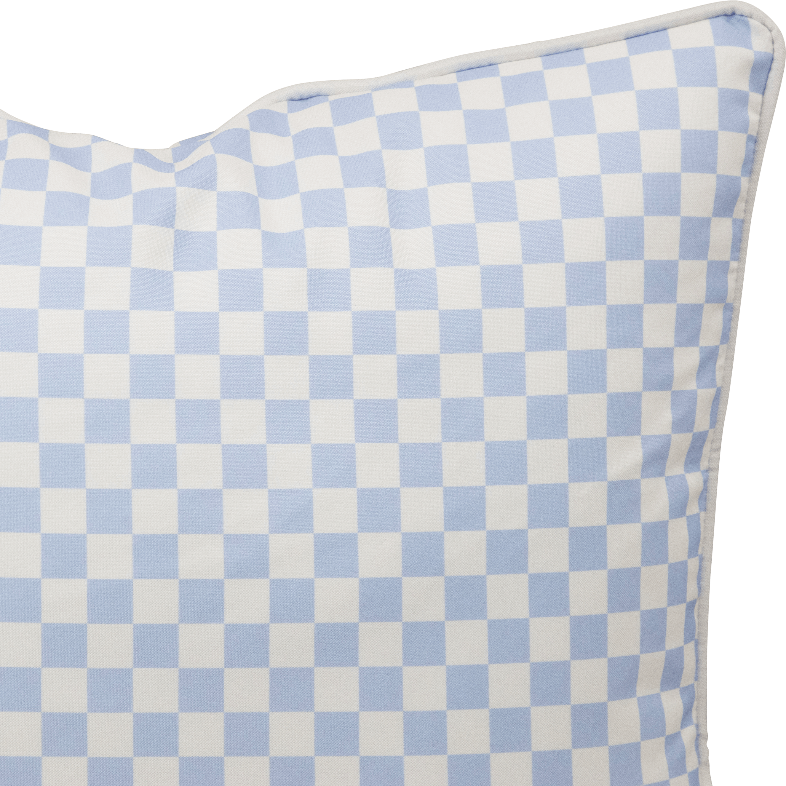 Bondi Steel Blue Check - 45 x 45 cm Piped Outdoor Cushion