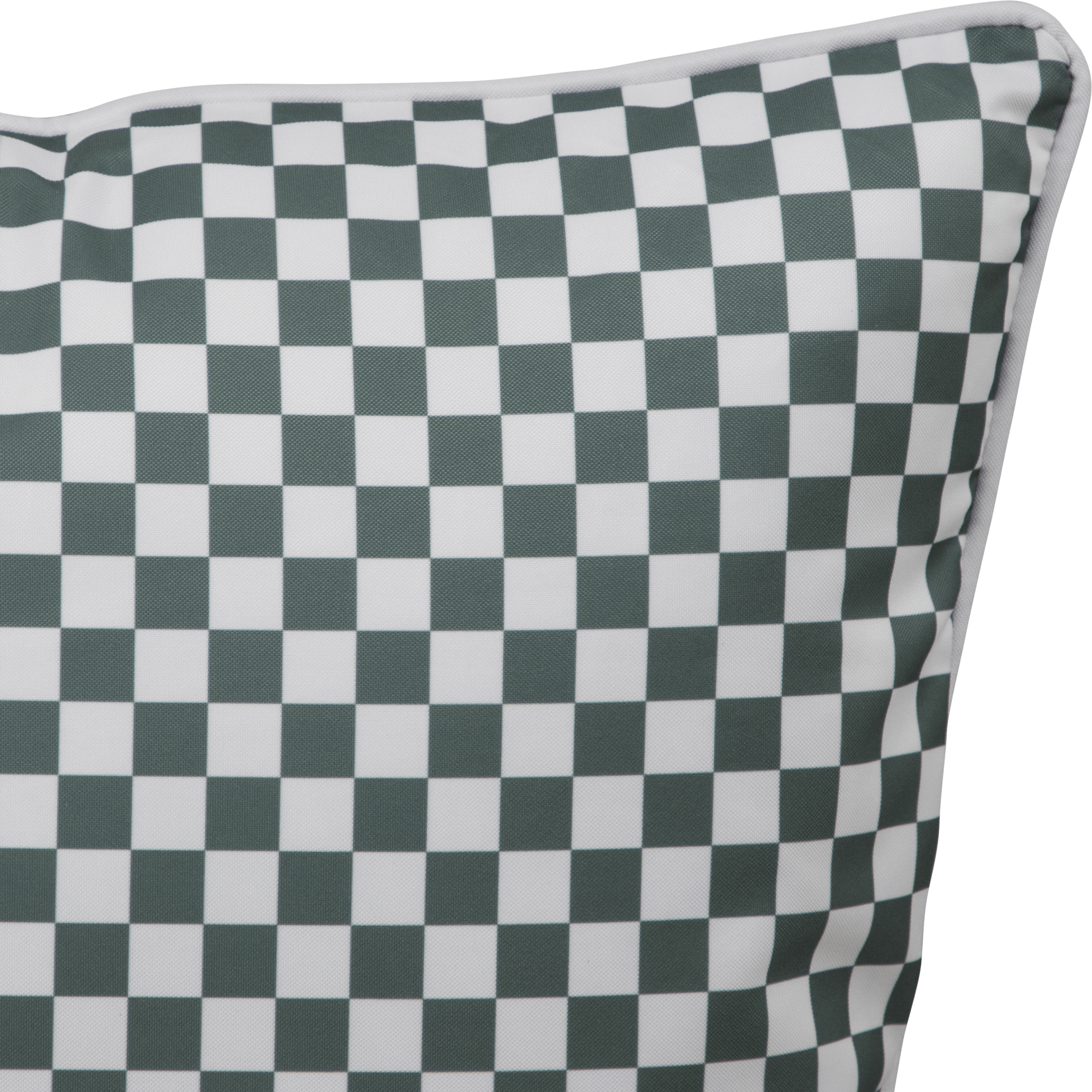 Bondi Forest Green Check - 45 x 45 cm Piped Outdoor Cushion