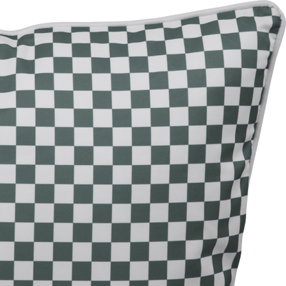 Bondi Forest Green Check - 45 x 45 cm Piped Outdoor Cushion