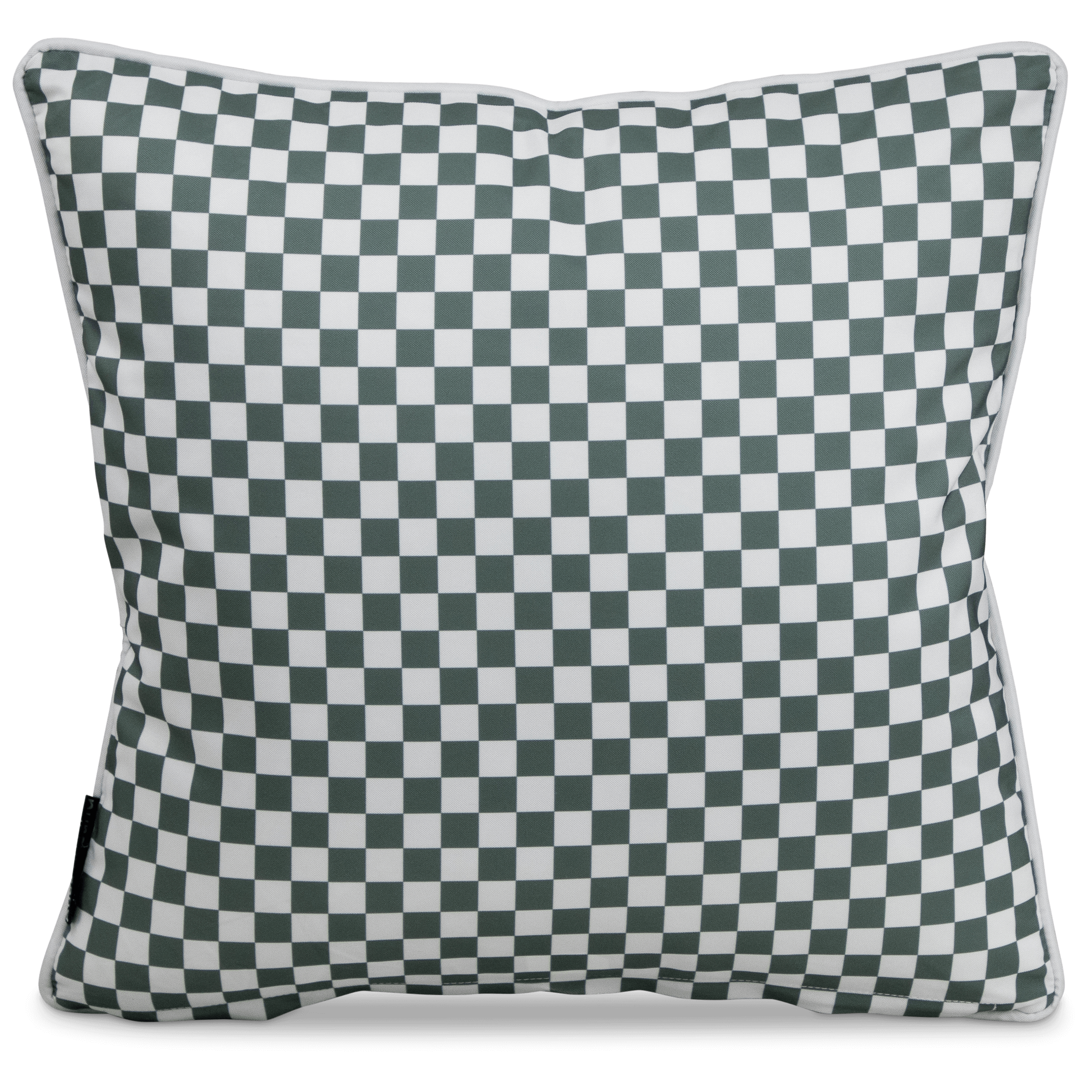 Bondi Forest Green Check - 45 x 45 cm Piped Outdoor Cushion