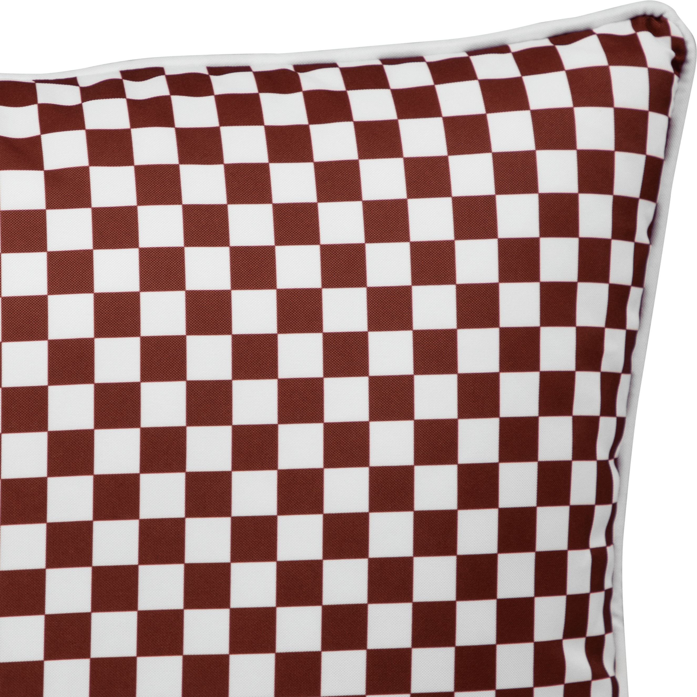 Bondi Chestnut Check - 45 x 45 cm Piped Outdoor Cushion