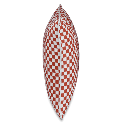 Bondi Coral Check - 45 x 45 cm Piped Outdoor Cushion