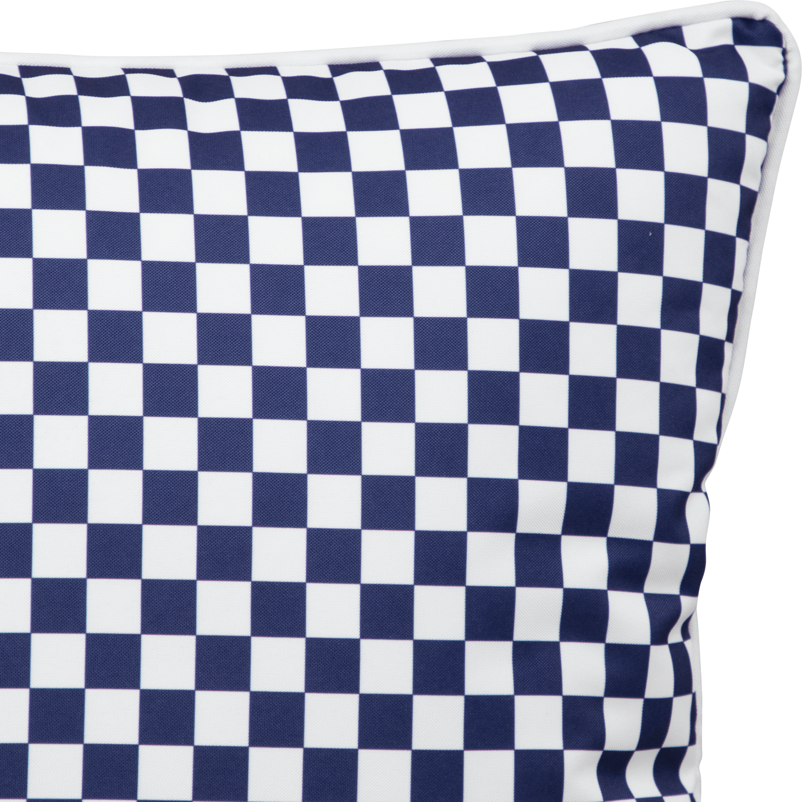 Bondi Navy Check - 45 x 45 cm Piped Outdoor Cushion