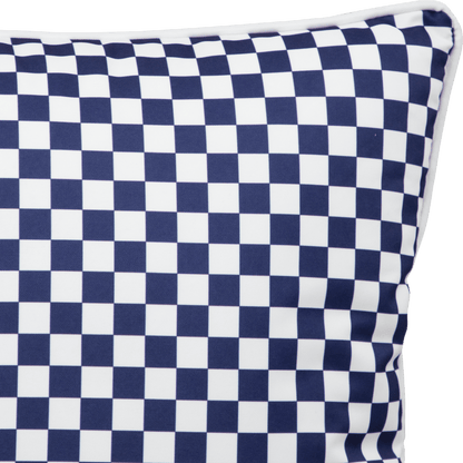 Bondi Navy Check - 45 x 45 cm Piped Outdoor Cushion