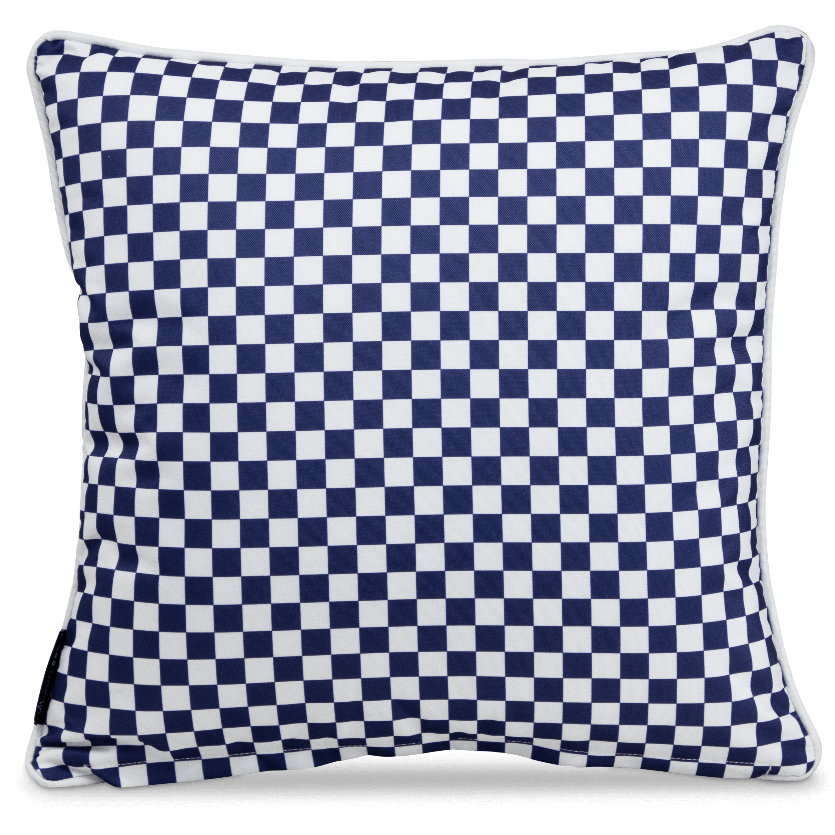 Bondi Navy Check - 45 x 45 cm Piped Outdoor Cushion