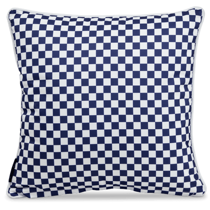 Bondi Navy Check - 45 x 45 cm Piped Outdoor Cushion