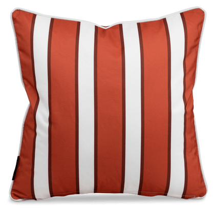 Bondi Stripe Coral - 45 x 45 cm Piped Outdoor Cushion