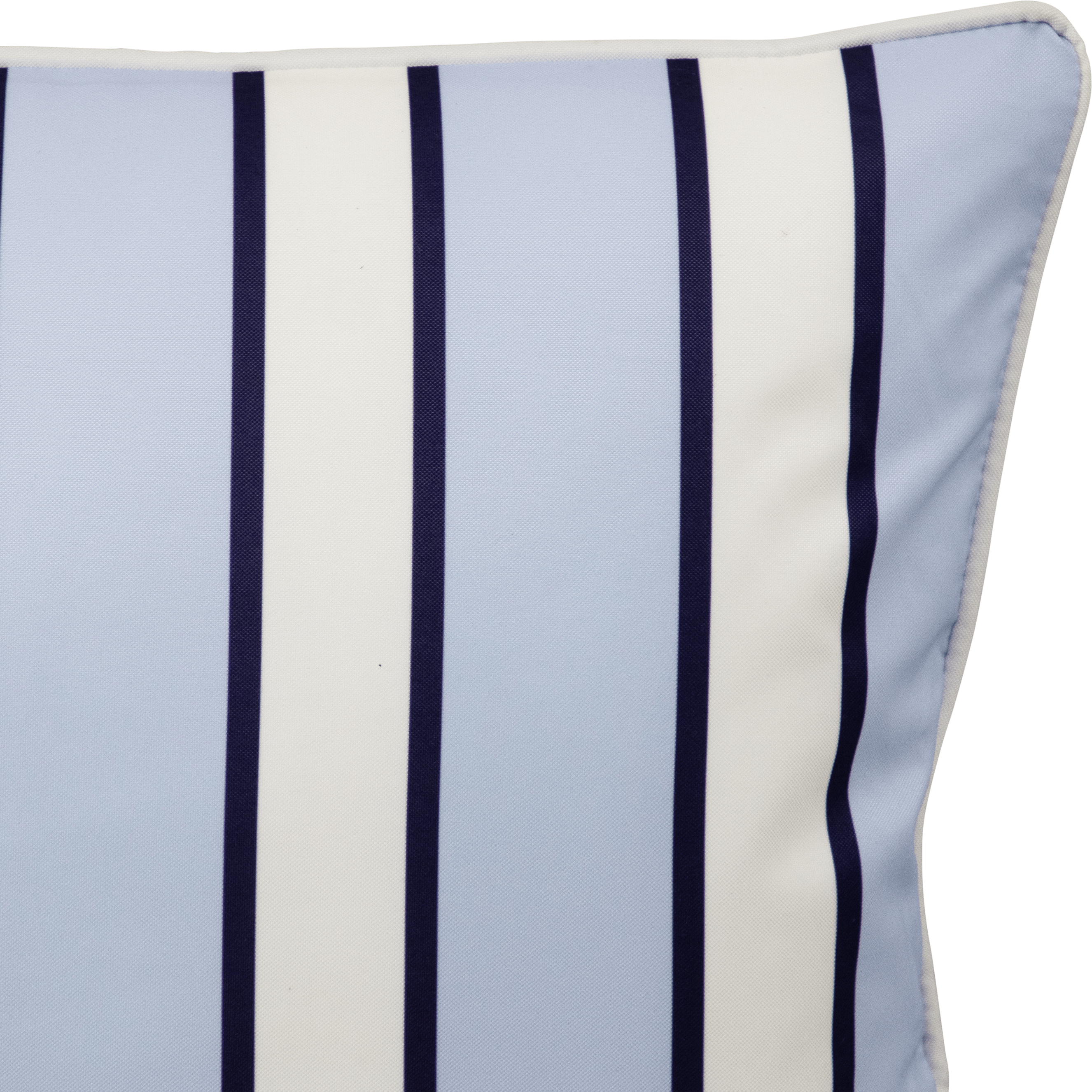 Bondi Stripe Steel Blue - 45 x 45 cm Piped Outdoor Cushion