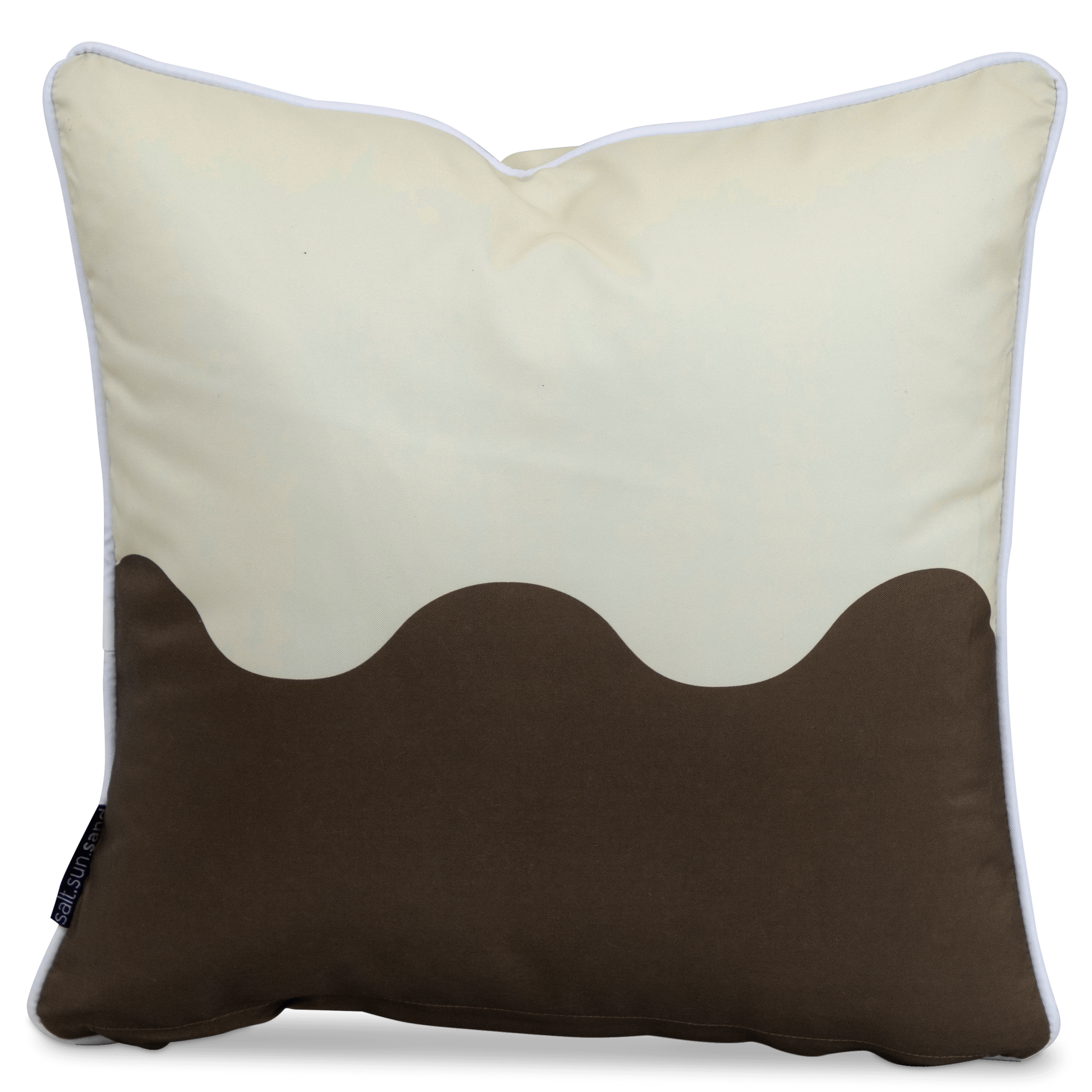 Bondi Wave Chocolate Almond - 45 x 45 cm Piped Outdoor Cushion