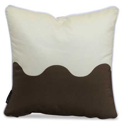 Bondi Wave Chocolate Almond - 45 x 45 cm Piped Outdoor Cushion