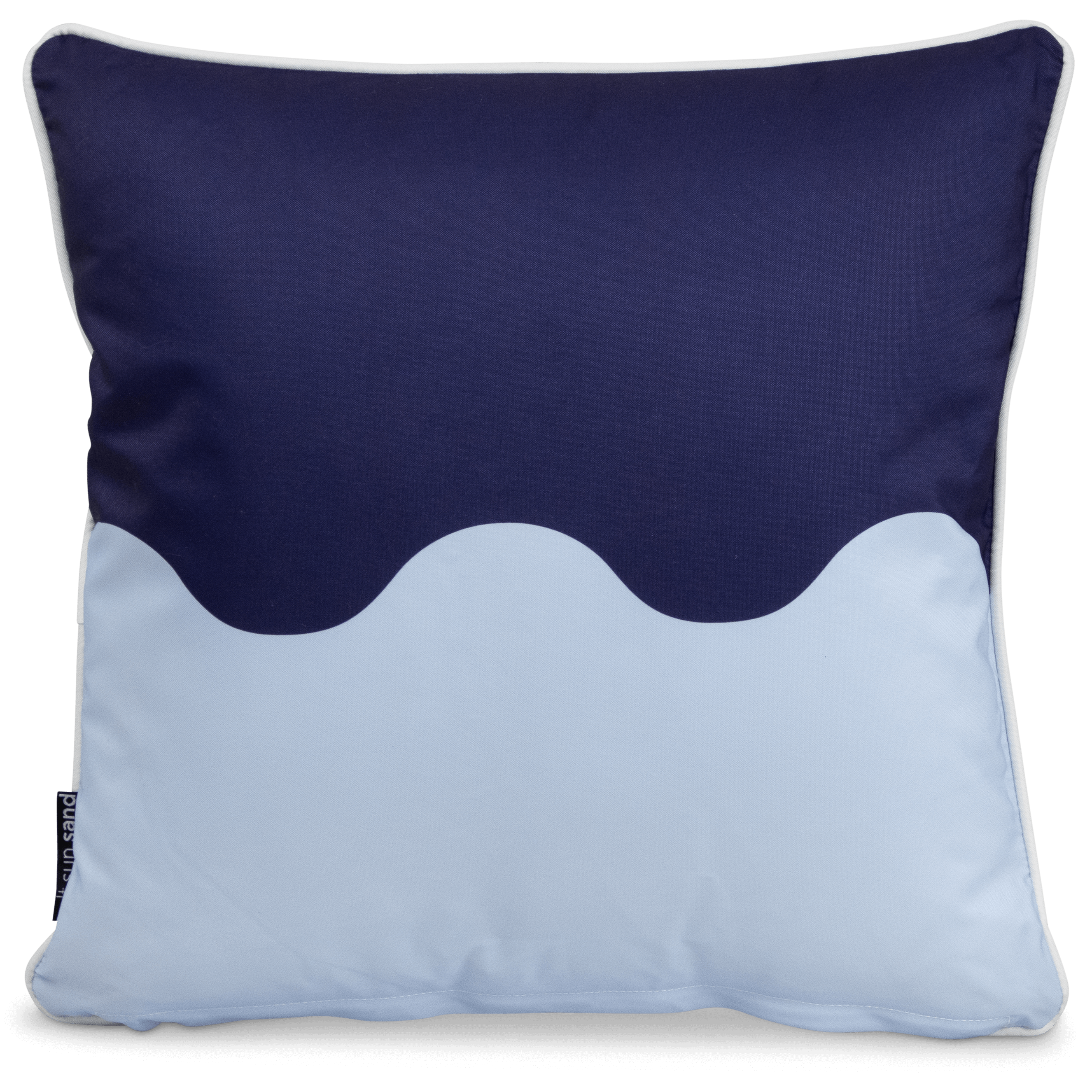 Bondi Wave Navy Steel - 45 x 45 cm Piped Outdoor Cushion