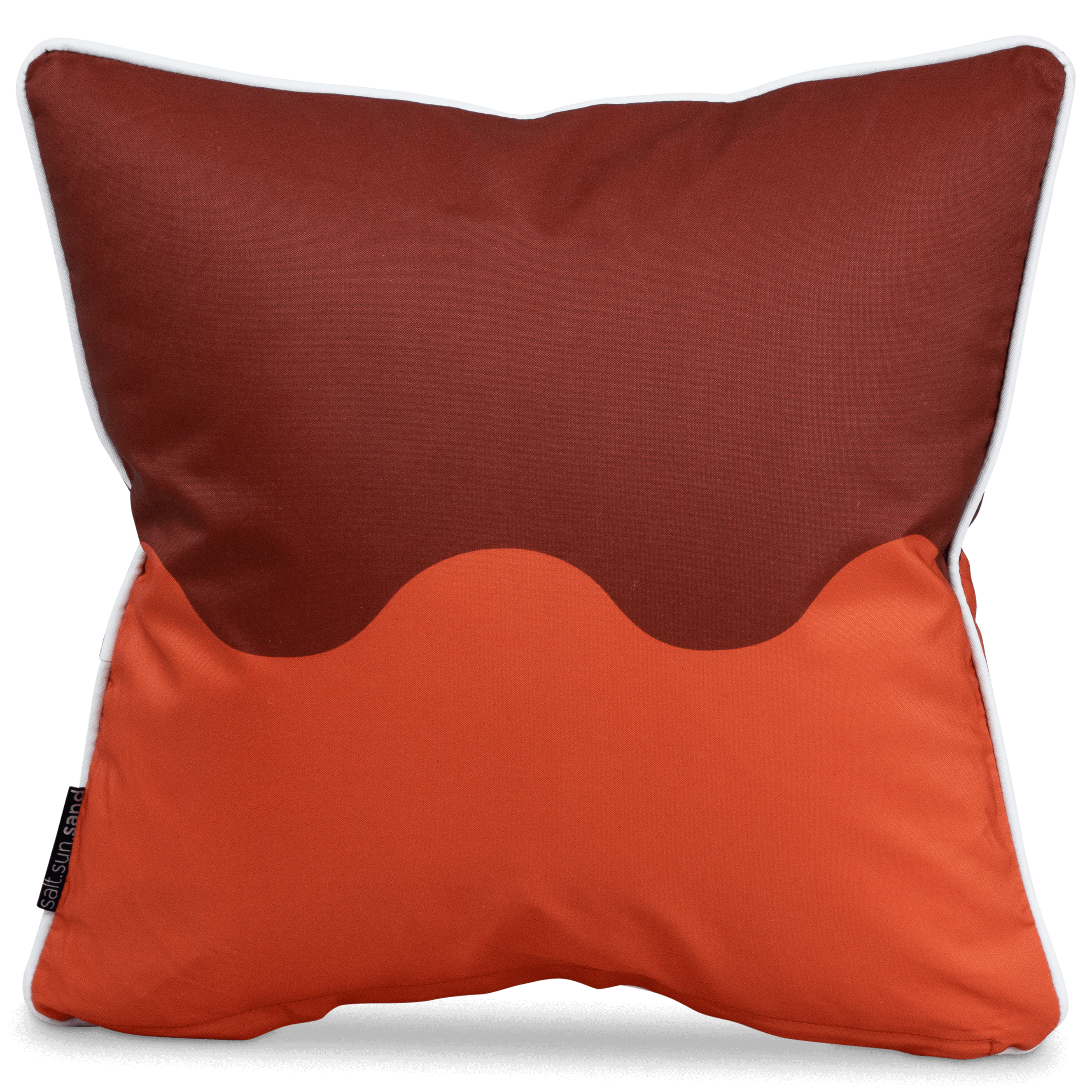 Bondi Wave Coral Chestnut - 45 x 45 cm Piped Outdoor Cushion