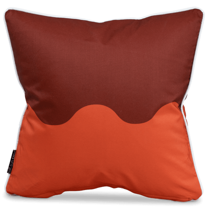 Bondi Wave Coral Chestnut - 45 x 45 cm Piped Outdoor Cushion