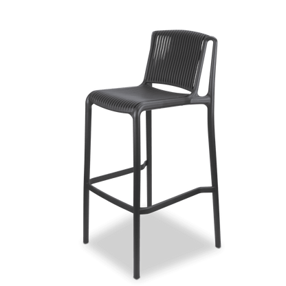 Paros UV Plastic Outdoor Bar Stool (PP) in Gunmetal