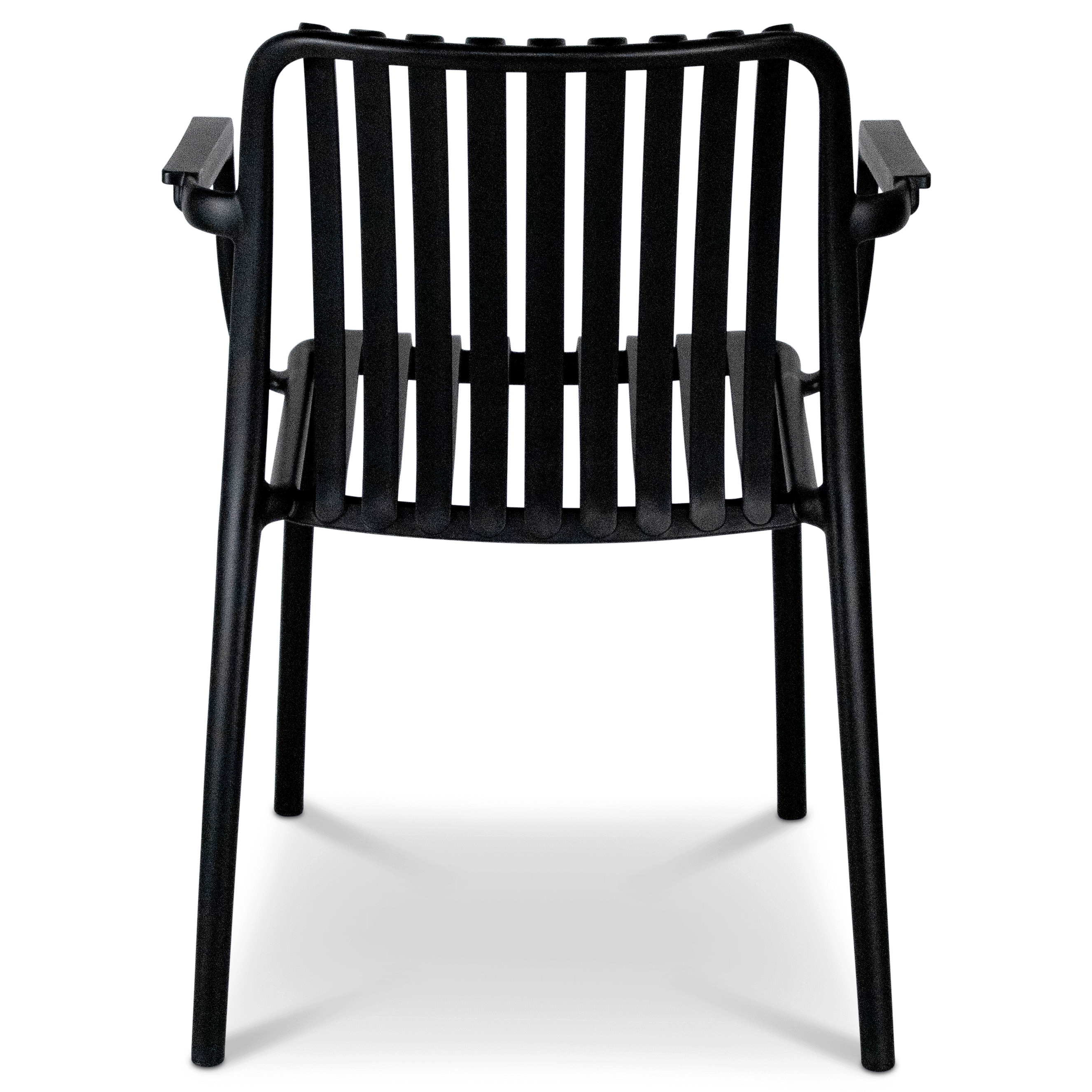 Salerno UV Polypropylene Premium Dining Chair with Arm in Midnight Black