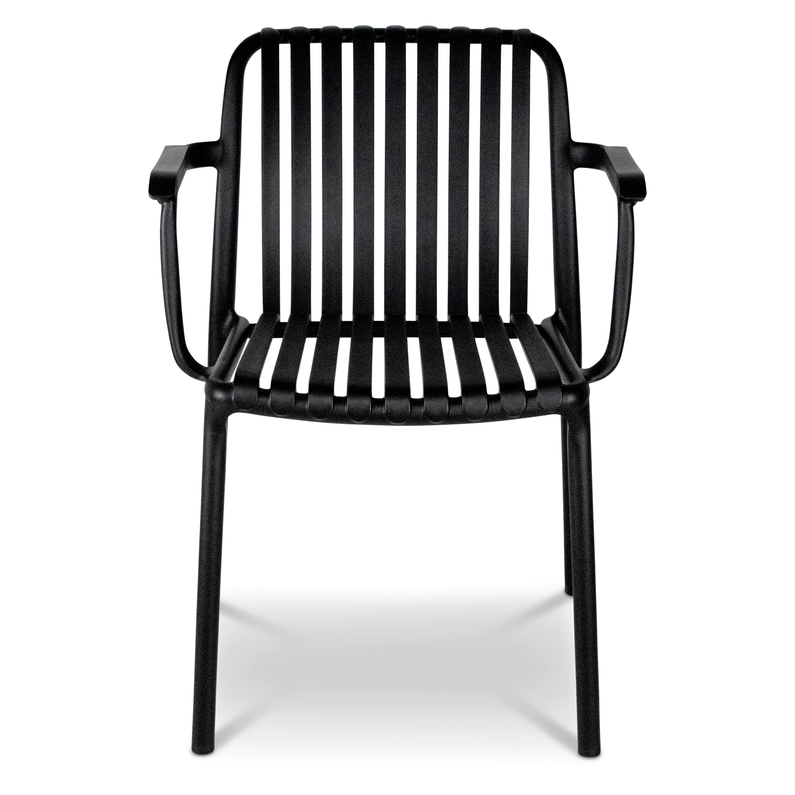 Salerno UV Polypropylene Premium Dining Chair with Arm in Midnight Black