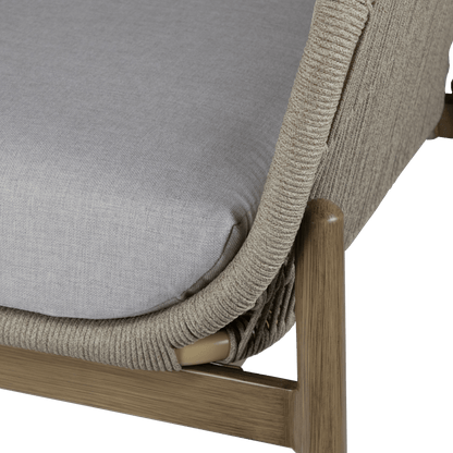 Tahiti Armchair with Eco Olefin Rope, Sahara Sand Spunpoly Cushions and Aluminium Frame