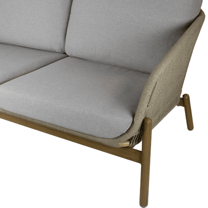 Tahiti 3 Seater with Eco Olefin Rope, Sahara Sand Spunpoly Cushions and Aluminium Frame