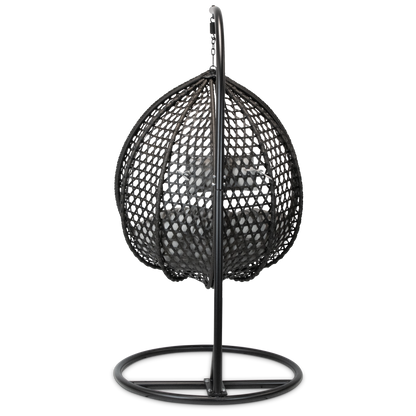 Elements Hanging Pod in Black Wash Rattan and Charcoal SpunPoly Cushion