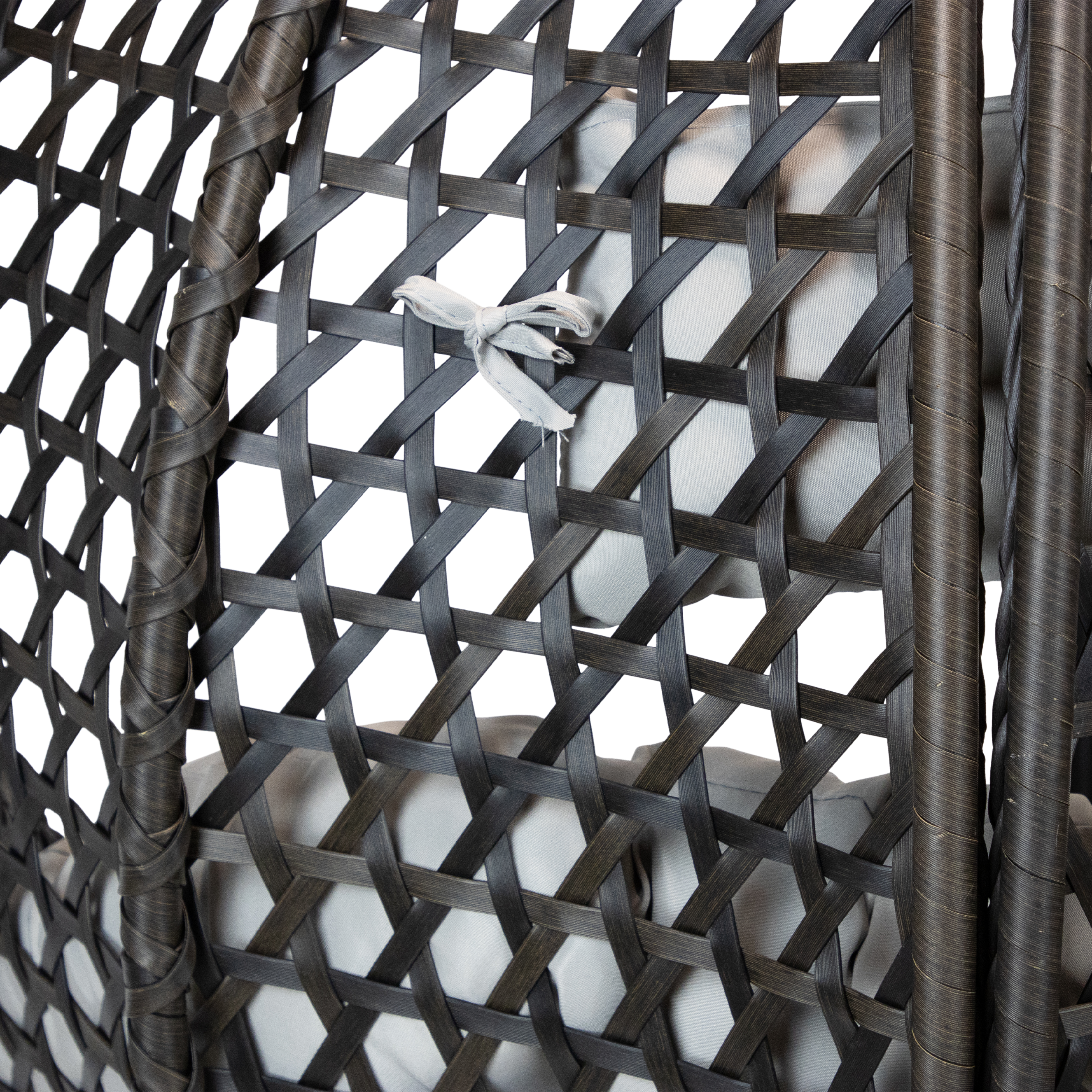 Elements Hanging Pod in Black Wash Rattan and Charcoal SpunPoly Cushion