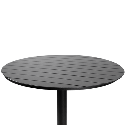 Cafe Collection Round Dining Table in Aluminium and Steel Base in Gunmetal