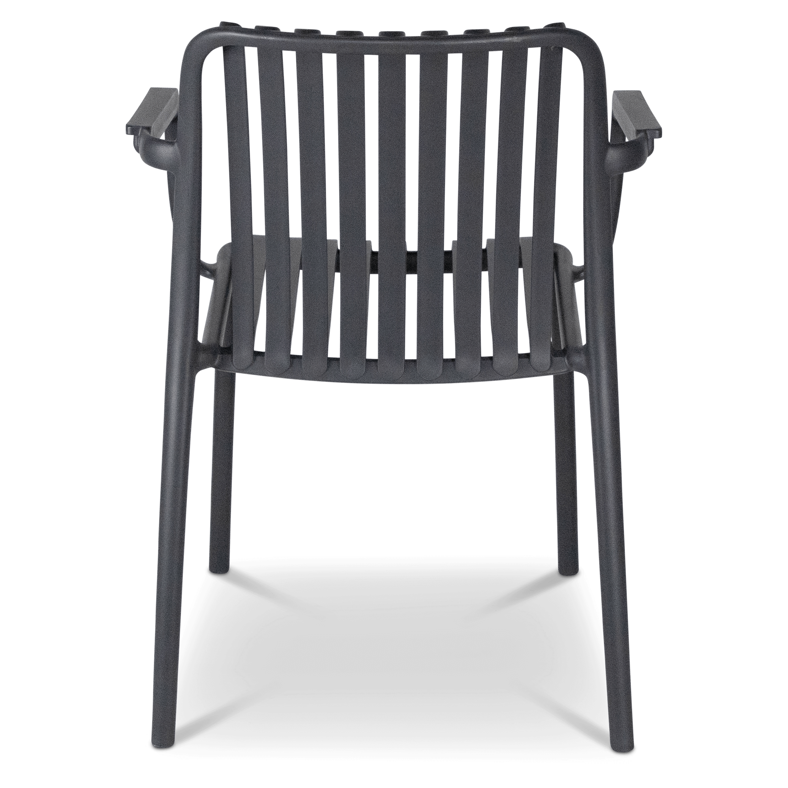 Salerno UV Polypropylene Premium Dining Chair with Arm in Gunmetal