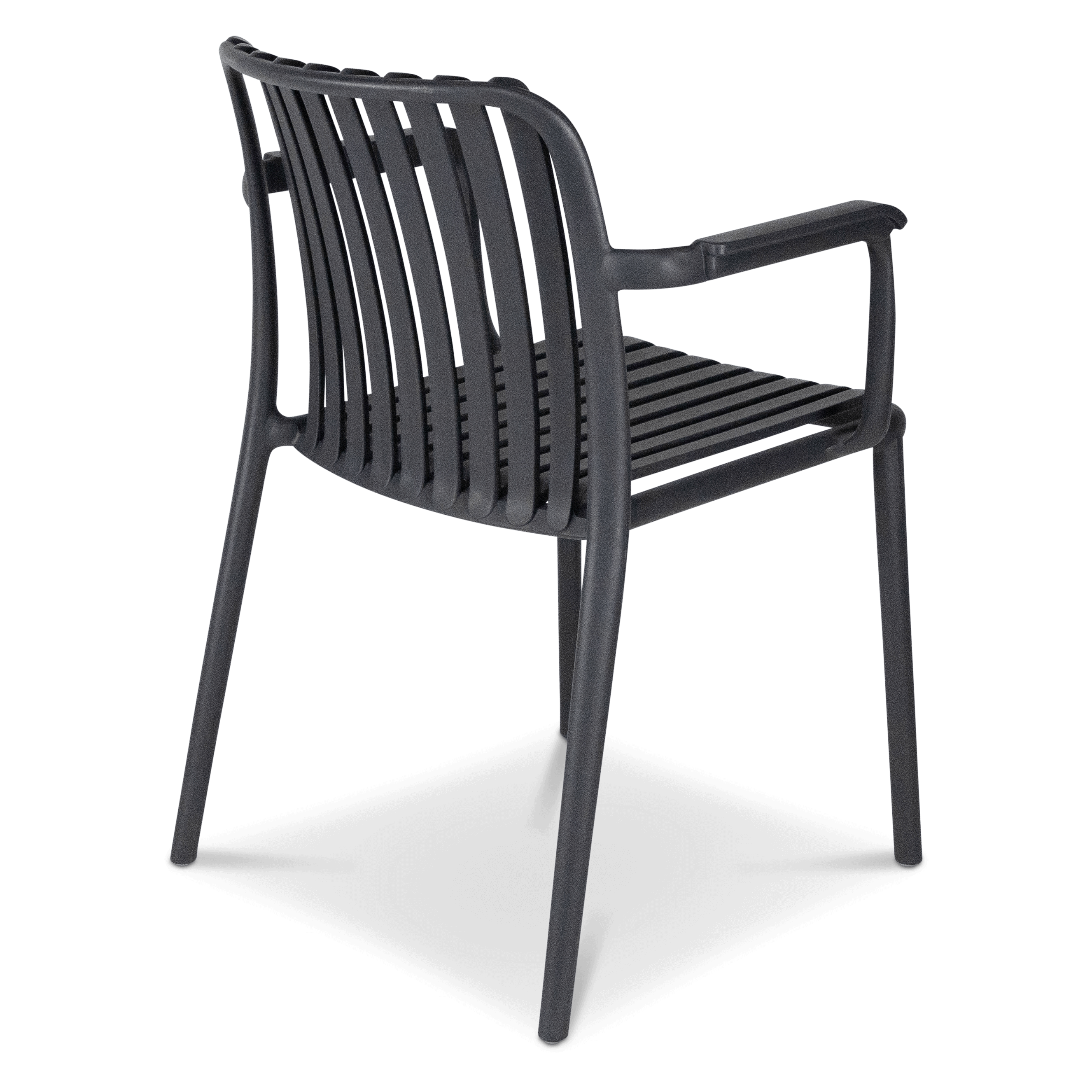 Salerno UV Polypropylene Premium Dining Chair with Arm in Gunmetal