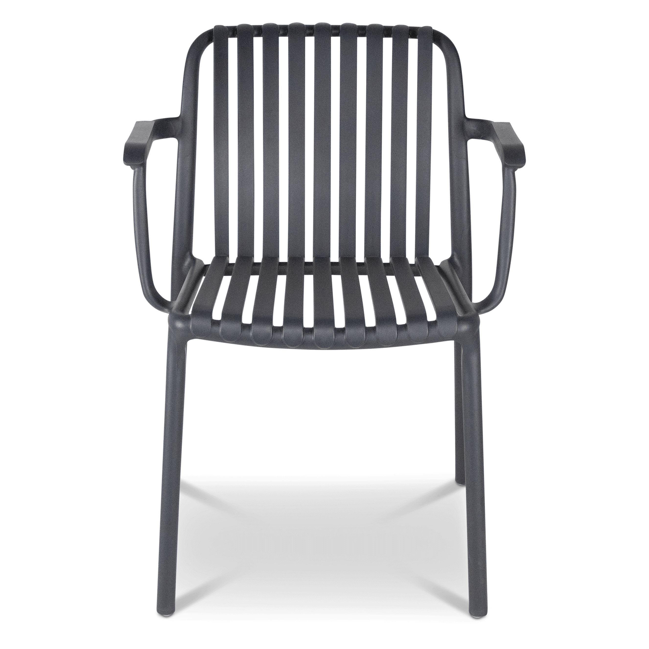 Salerno UV Polypropylene Premium Dining Chair with Arm in Gunmetal