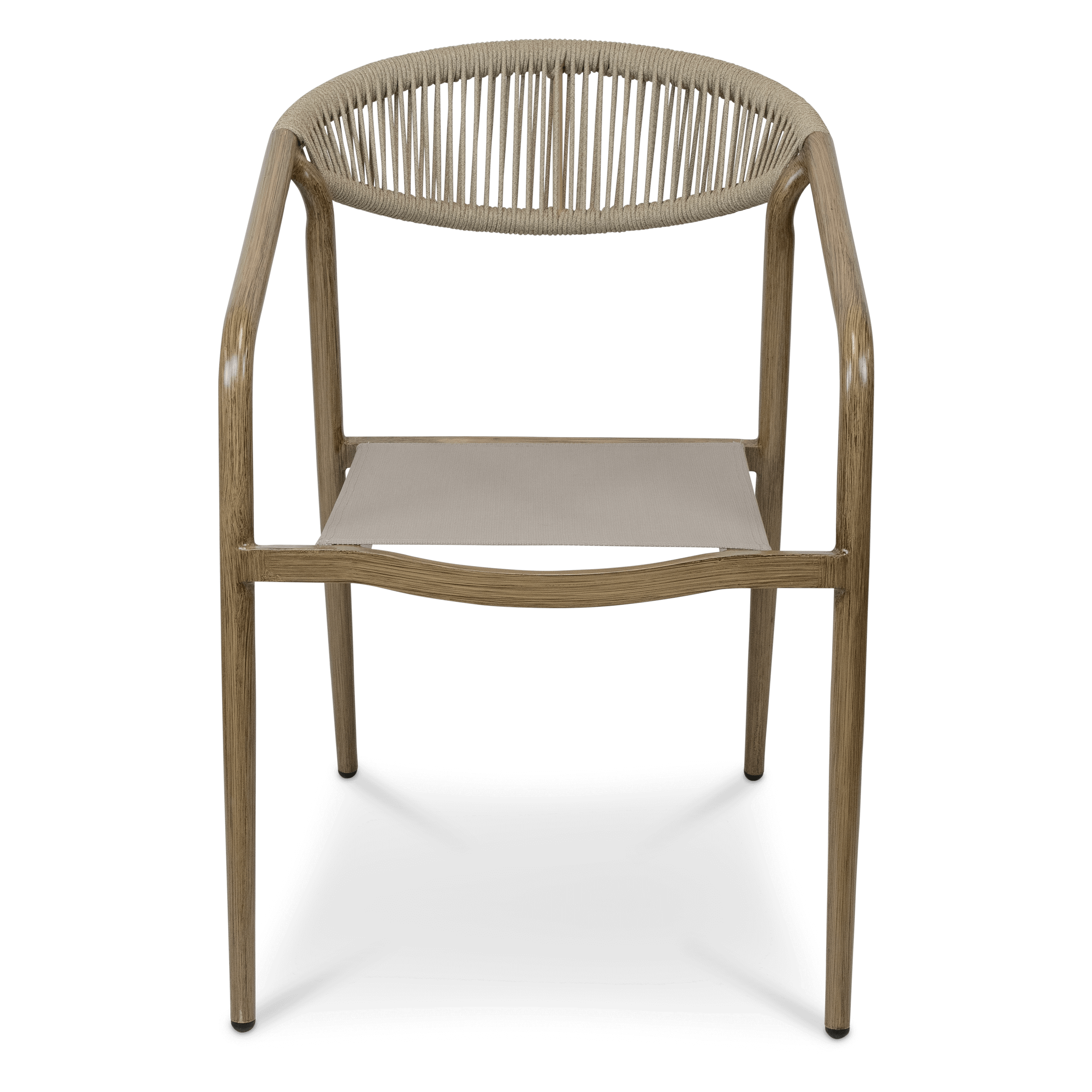 Amalfi Dining Chair in Eco Olefin Rope, Aluminium Frame and Taupe Textilene