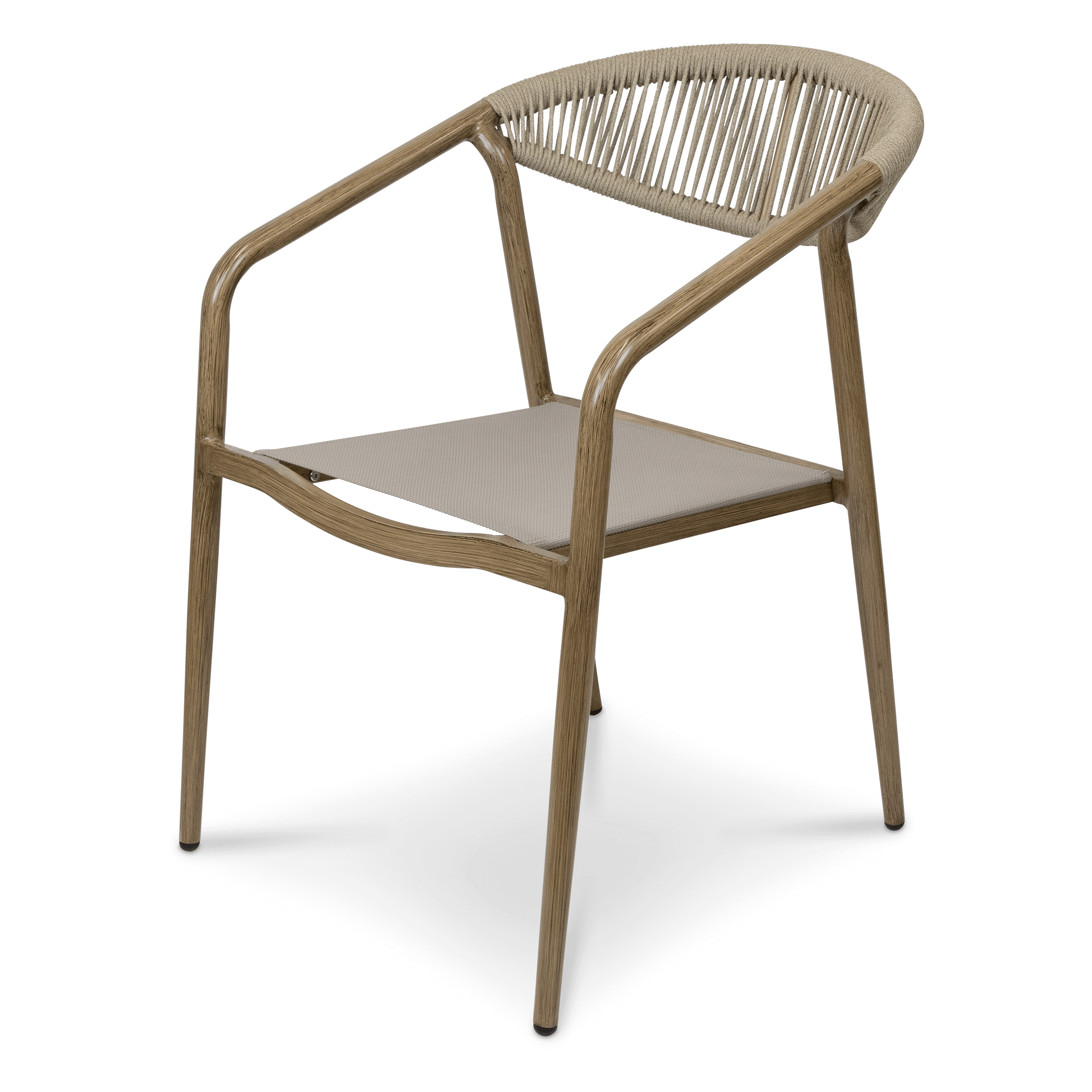 Amalfi Dining Chair in Eco Olefin Rope, Aluminium Frame and Taupe Textilene