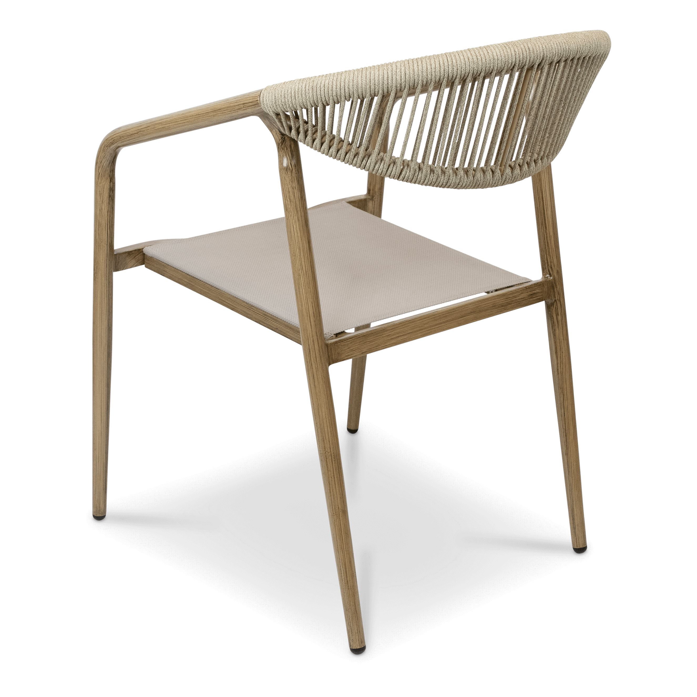 Amalfi Dining Chair in Eco Olefin Rope, Aluminium Frame and Taupe Textilene