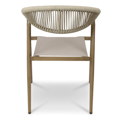 Amalfi Dining Chair in Eco Olefin Rope, Aluminium Frame and Taupe Textilene