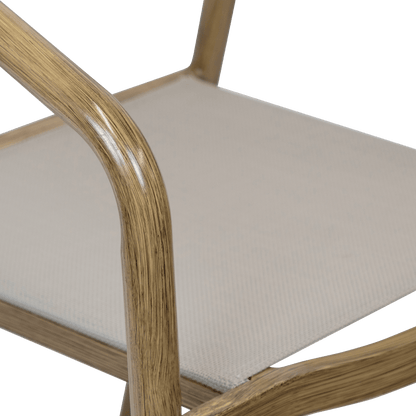 Amalfi Dining Chair in Eco Olefin Rope, Aluminium Frame and Taupe Textilene