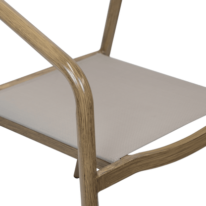 Amalfi Dining Chair in Eco Olefin Rope, Aluminium Frame and Taupe Textilene