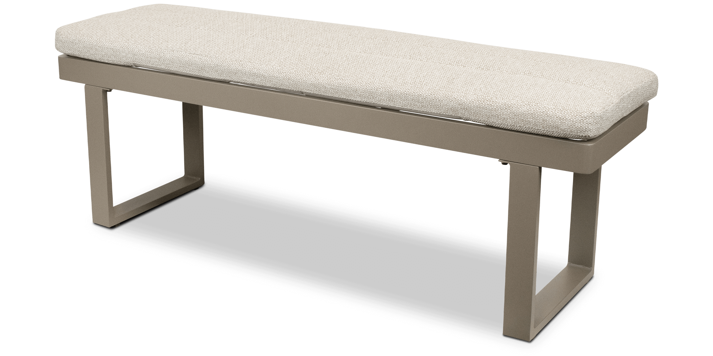 Positano Bench Seat in Taupe with Latte Check Spun Polyester Cushions