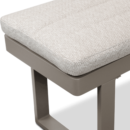 Positano Bench Seat in Taupe with Latte Check Spun Polyester Cushions