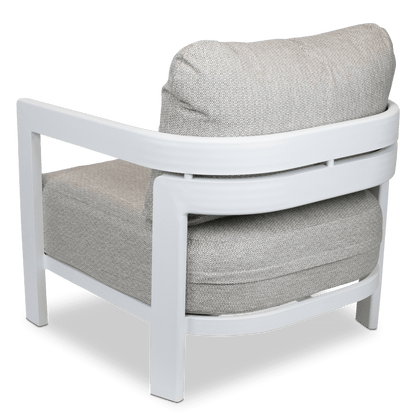 Escape Armchair in Arctic White with Latte Check Spun Polyester Cushions