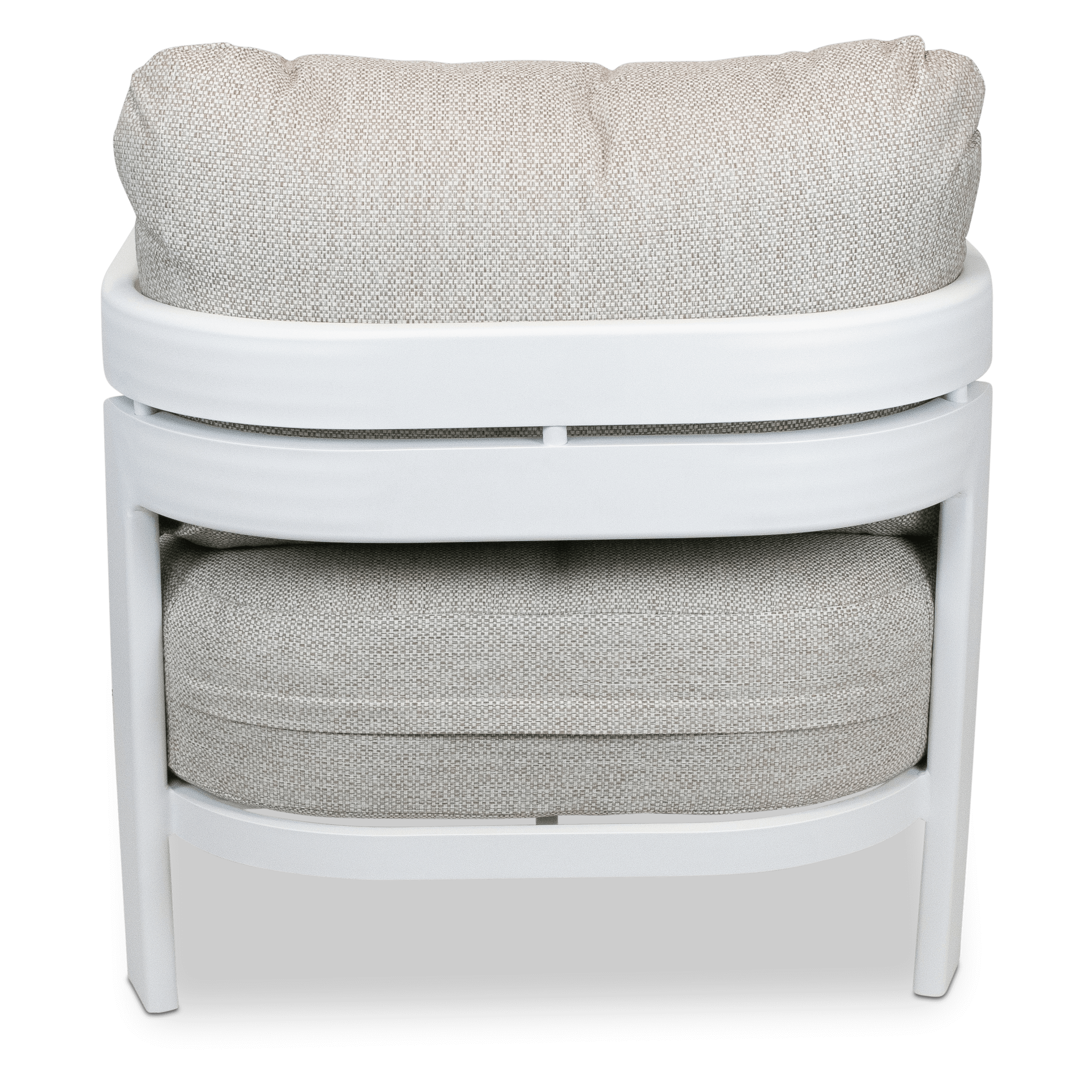 Escape Armchair in Arctic White with Latte Check Spun Polyester Cushions