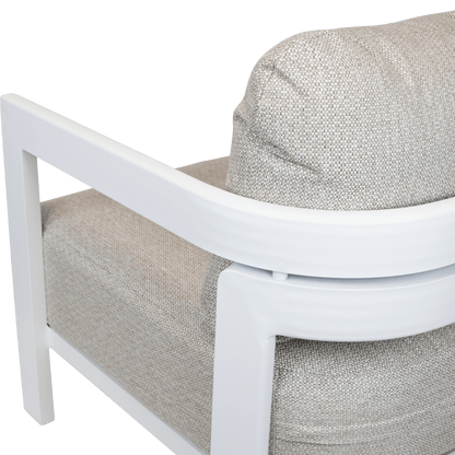 Escape 3 Seater in Arctic White with Latte Check Spun Polyester Cushions