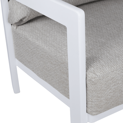 Escape 3 Seater in Arctic White with Latte Check Spun Polyester Cushions