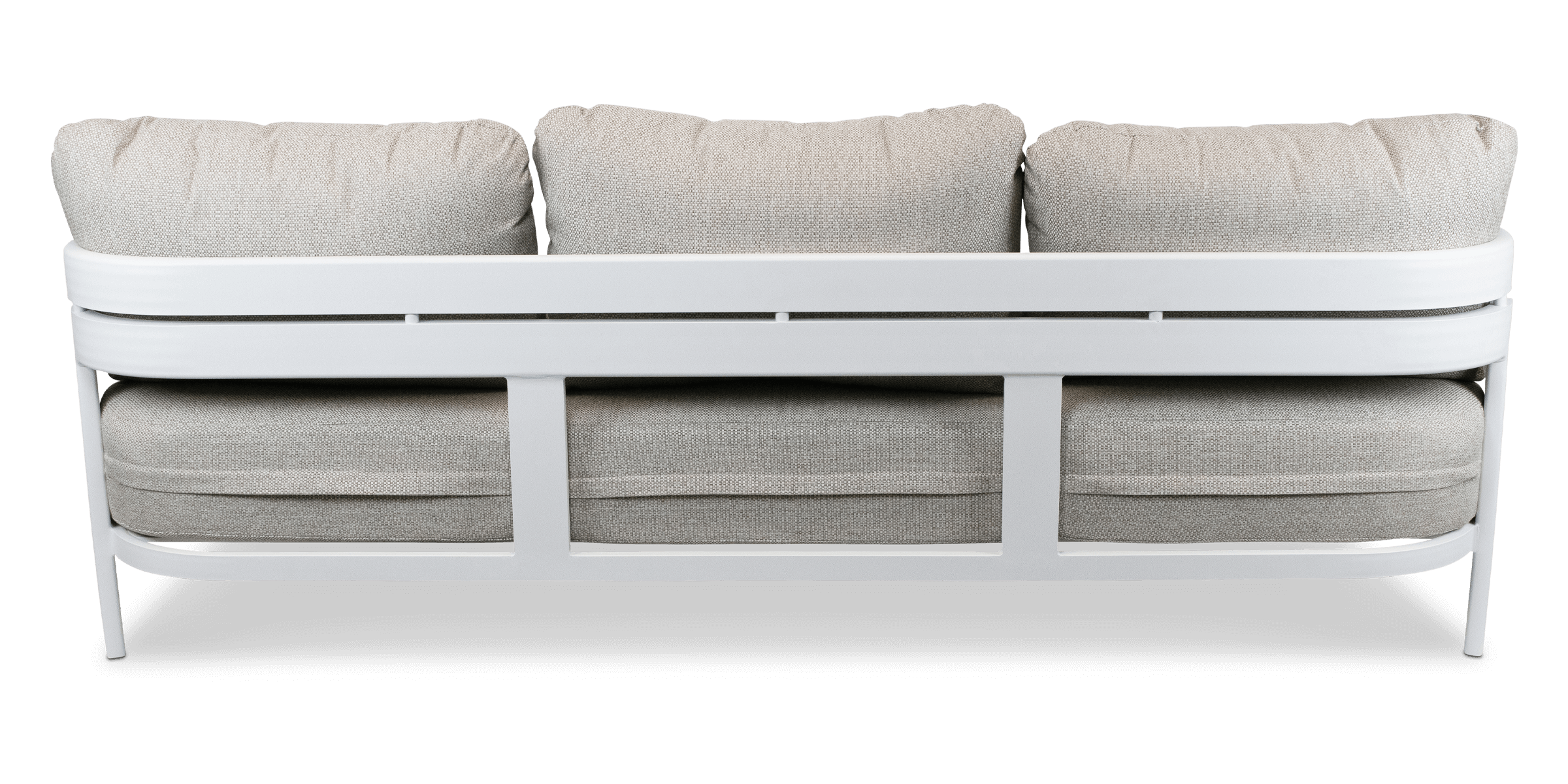 Escape 3 Seater in Arctic White with Latte Check Spun Polyester Cushions