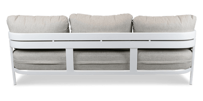 Escape 3 Seater in Arctic White with Latte Check Spun Polyester Cushions